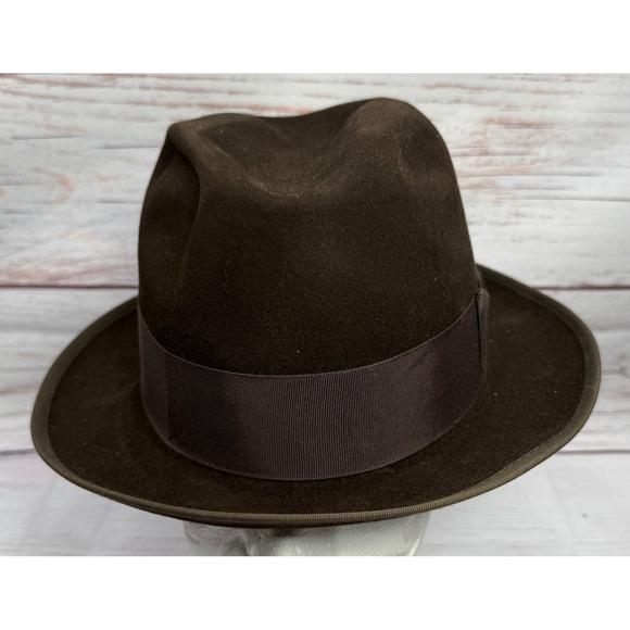 Stetson Other - Royal Stetson Dark Brown Fur Felt Fedora Hat Vintage 7 1/8 Long Oval